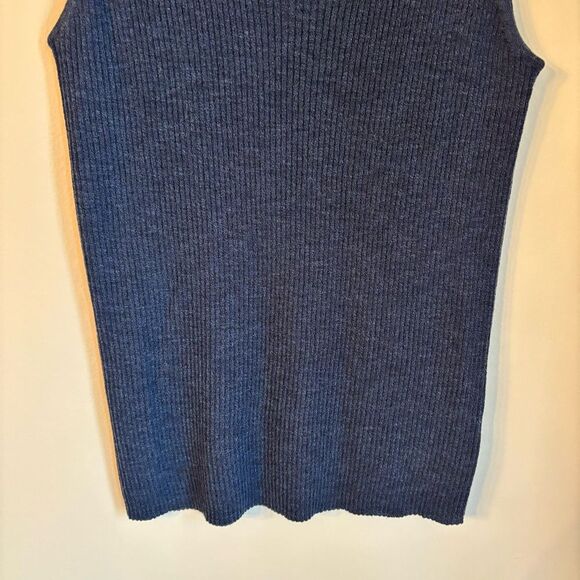Eileen Fisher Women’s 100% wool ribbed navy blue tank top size medium - EUC! - Picture 3 of 7